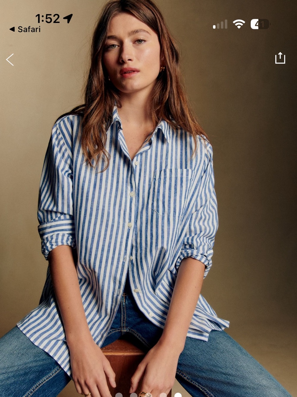 Sezane Max Shirt blue stripe
